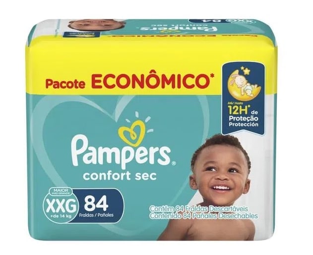 Fralda Pampers Confort Sec XXG 84 unidades
