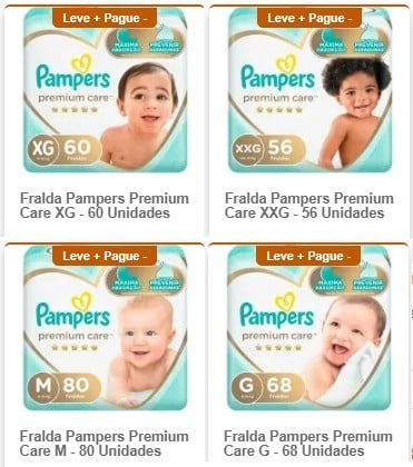 Fralda Pampers Premium Care em promoção!!!