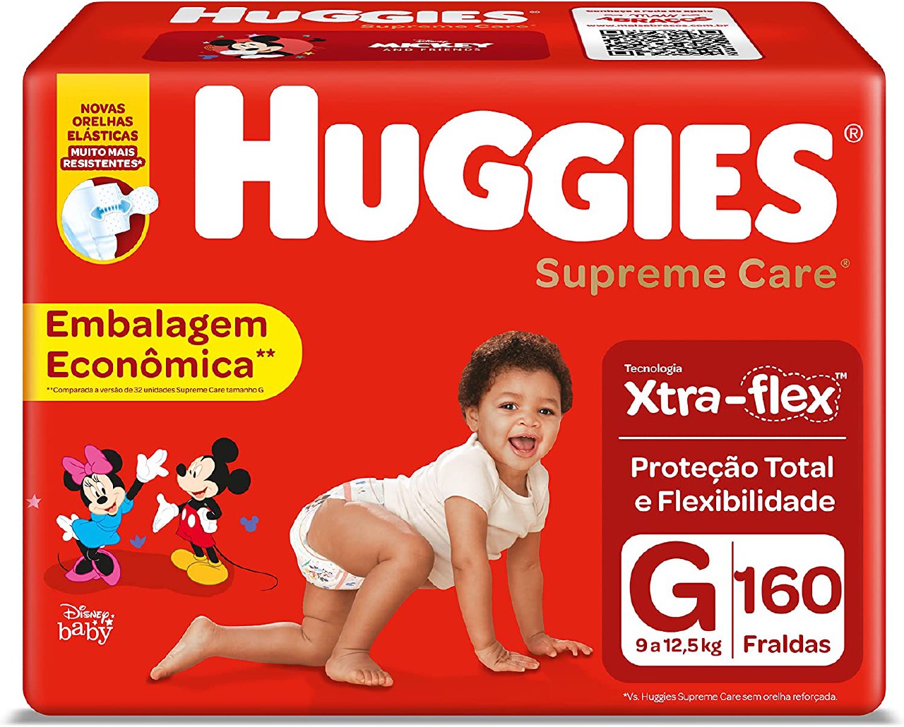 HUGGIES Fralda Supreme Care G - 160 fraldas, Cor: Vermelho