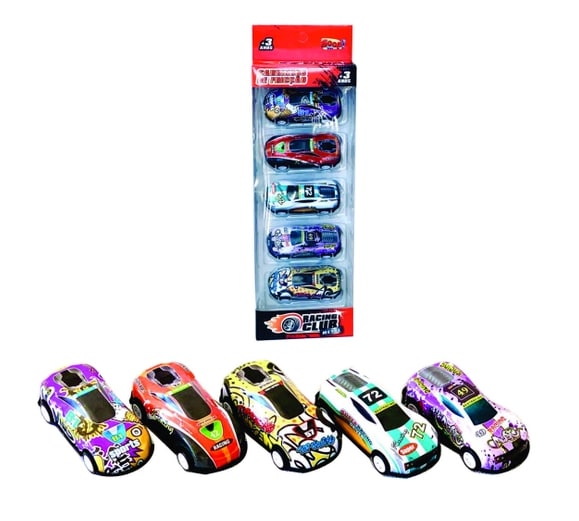 Kit com 5 Carrinhos Drift Racing em Metal, Zoop Toys