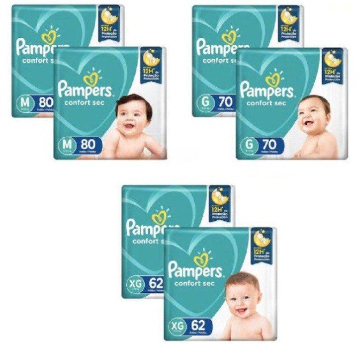 Kit Fraldas Pampers Confort Sec