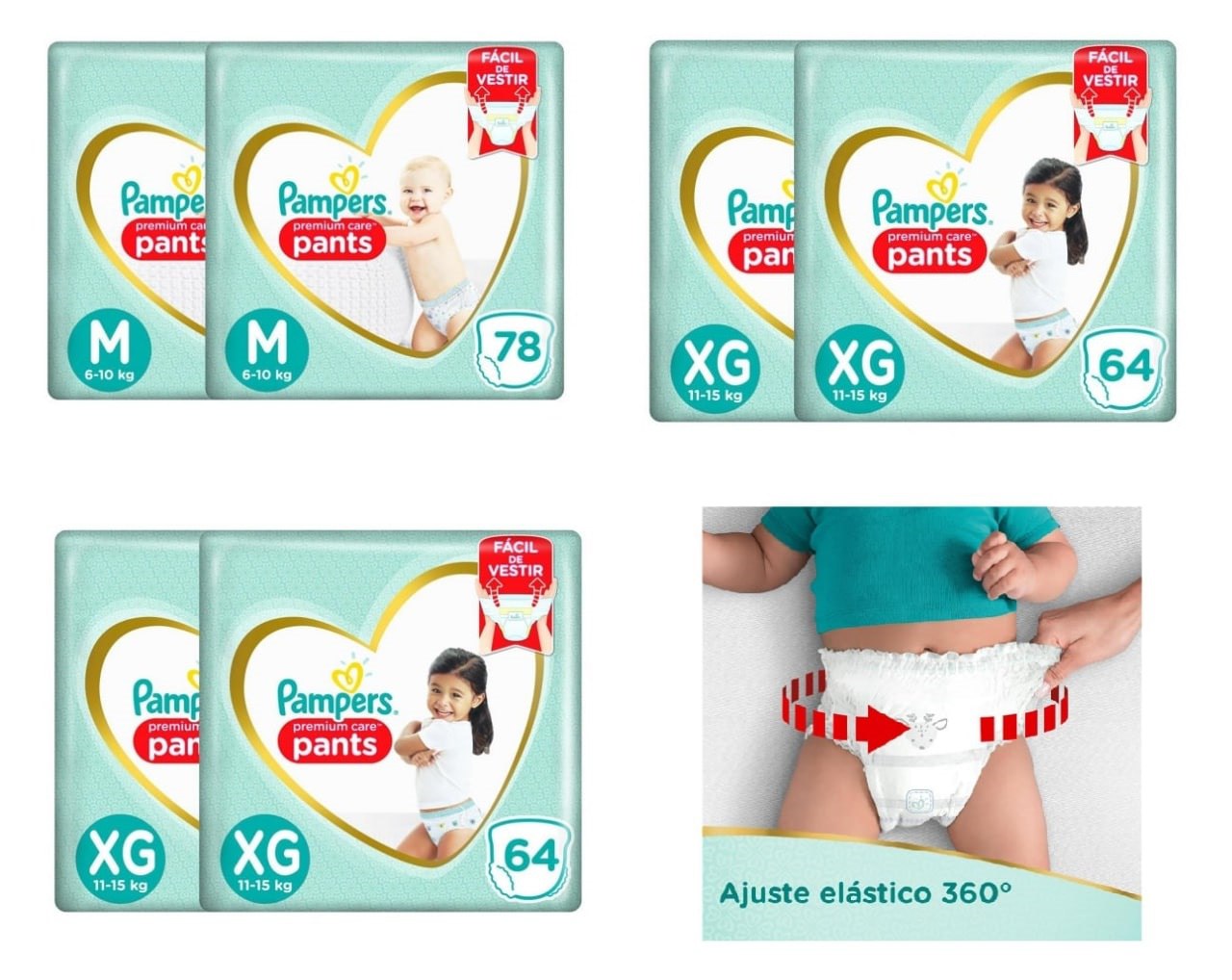 Kit Fraldas Pampers Pants Premium Care