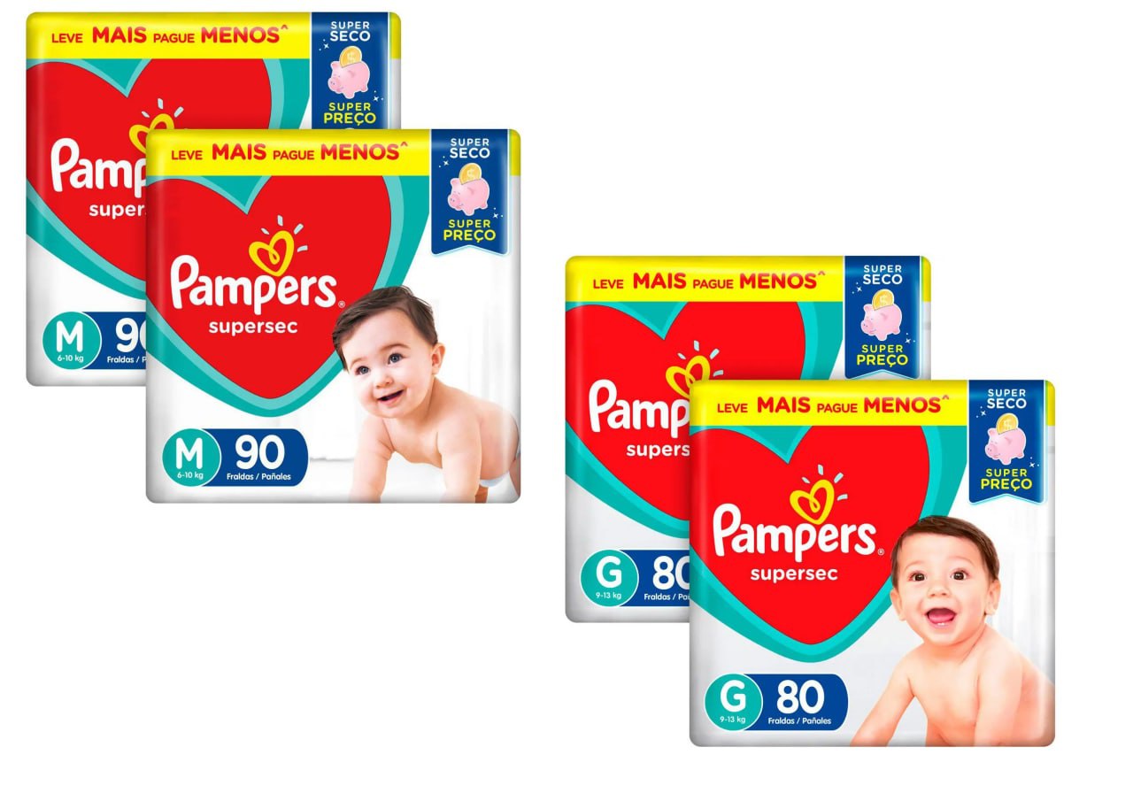 Kit Fraldas Pampers Supersec