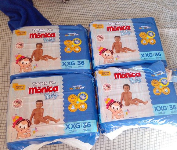 Kit Fraldas Turma da Mônica Baby Mega