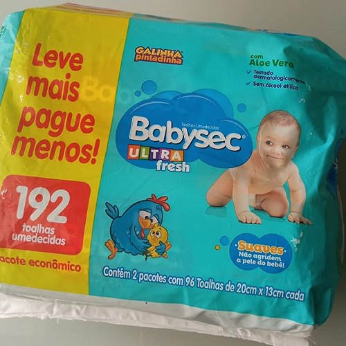 Lenço Umedecido Babysec Galinha Pint Ultrafresh 192 Unids*