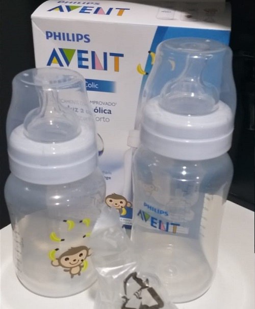 Mamadeira Anti-Colic Macaco Combo, Philips Avent, Transparente