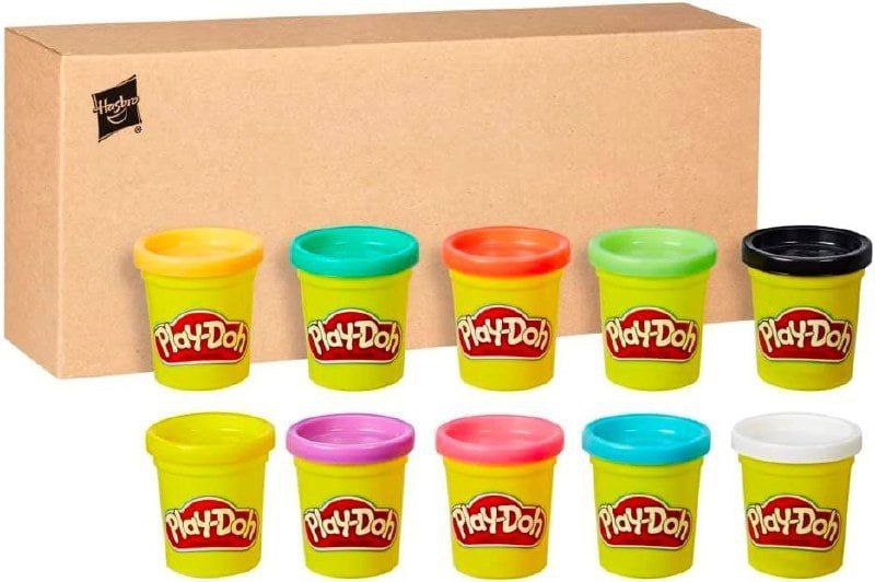 Massinha Play Doh - 10 potes com cores diversas - 57 g - 29413- Hasbro