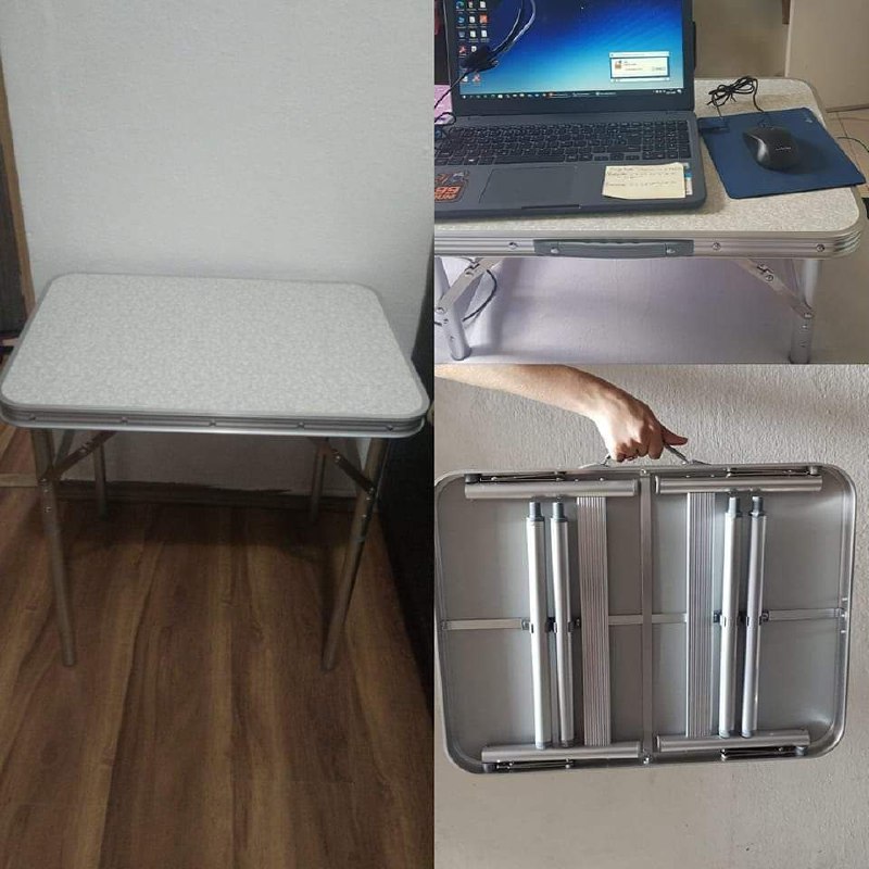 Mesa Dobrável De Alumínio Com Tampo De Mdf, 600 X 450 Mm Palisad
