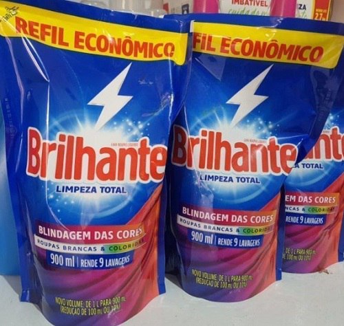 Sabão Liquido Brilhante Limpeza Total Refil 900 Ml, Brilhante