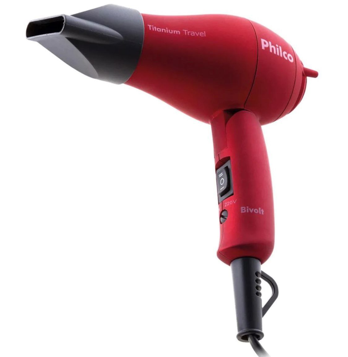 📦 Secador de Cabelos Philco Titanium Travel Vermelho 1000W - Bivolt