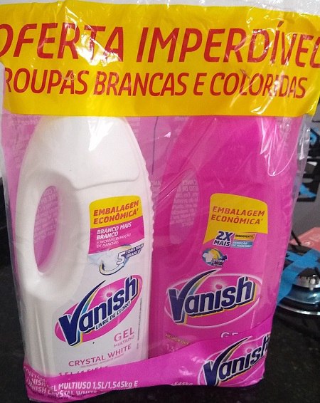 Tira Manchas Gel Vanish Multiuso para roupas brancas e coloridas - 2 unidades de 1,5L