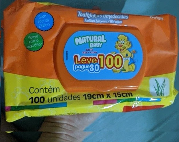 Toalha Umedecida Natural Baby Wipes 100 unidades