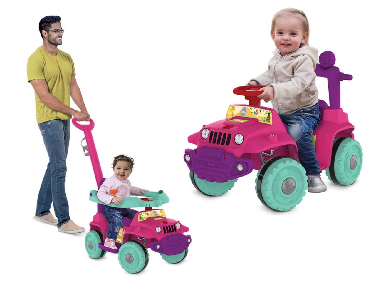 Babyjipe Passeio & Andador Bandeirante Rosa