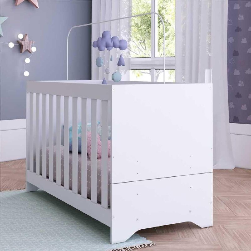 Berço Multimóveis 3 em 1 Branco REF. 0527 para Colchão 130cmx60cm
