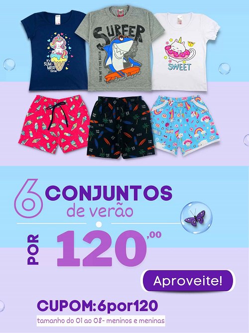Conjuntos Premium de verão com o precinho que a gente AMA! São 6 conjuntinhos saindo por 20 reais! cada!