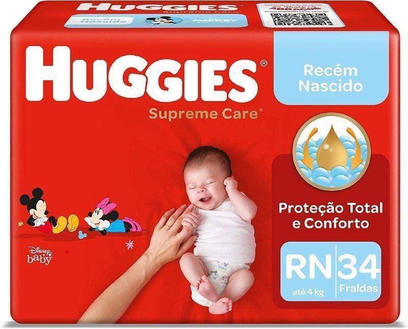 Fralda Huggies Supreme Care RN - 34 fraldas