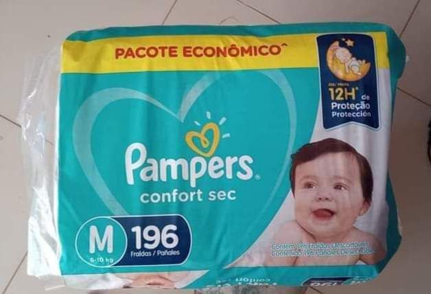 Fralda Pampers Confort Sec TAM M com 196 Unidades, Pampers
