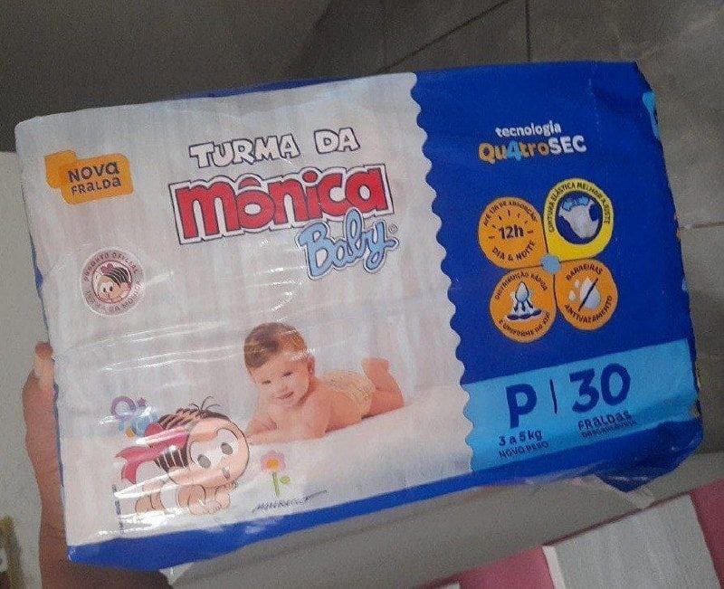Fralda Turma da Mônica Baby Jumbo P 30 Unidades