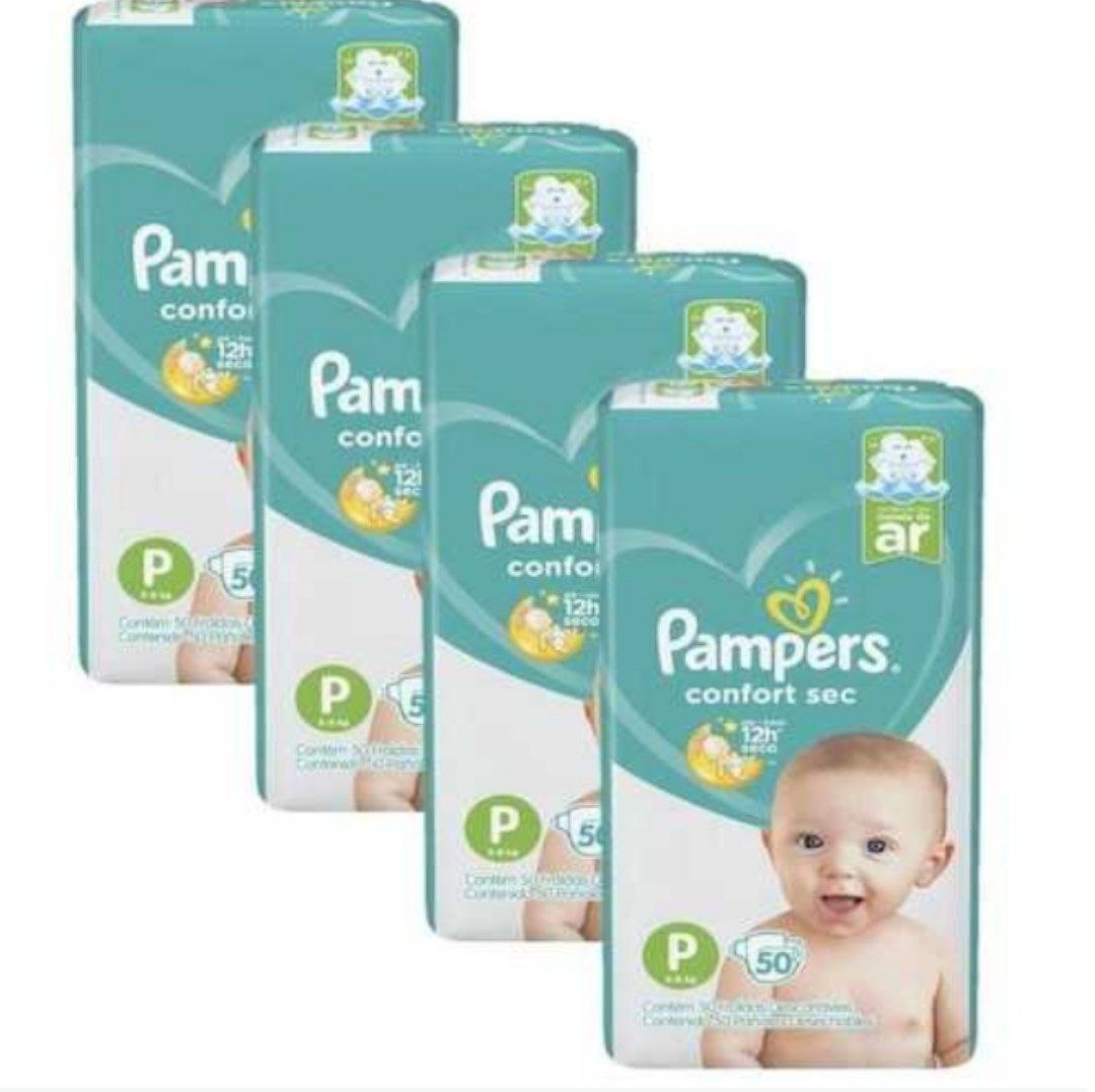 KIt Fralda Pampers Confort Sec Tamanho P Com 200 Unidades