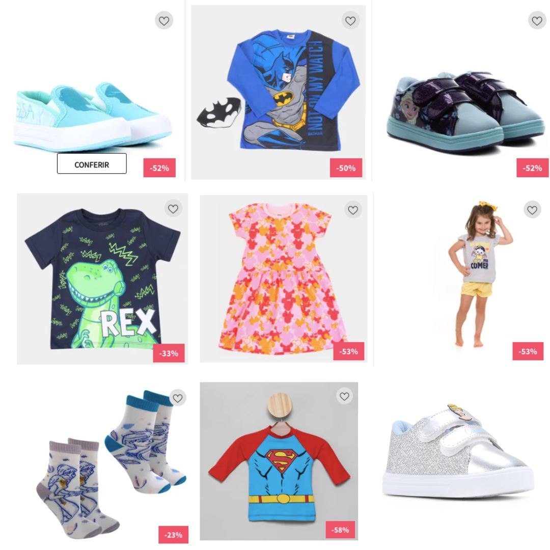 Roupinhas, sapatos e acessórios de Personagens famosos