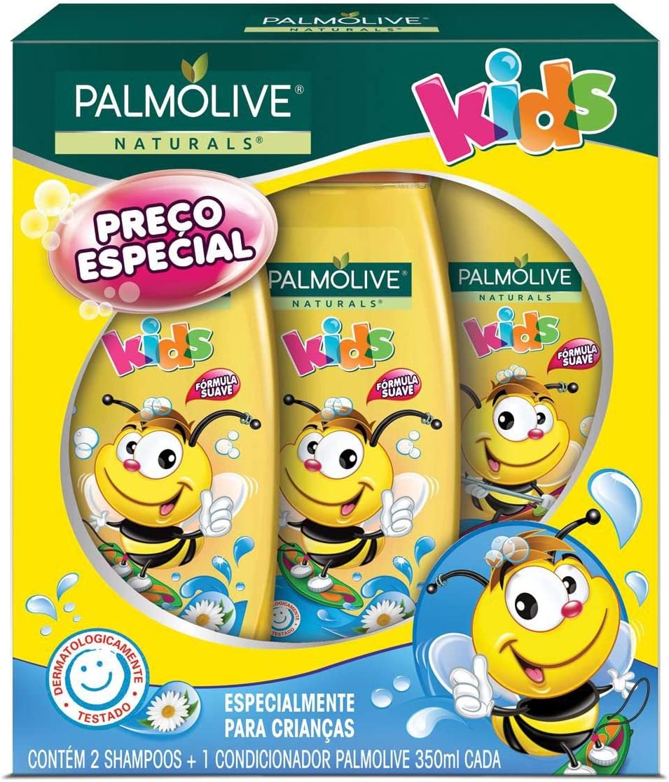 Shampoo e Condicionador Palmolive Naturals Kids Todo Tipo de Cabelo 350ml Promo Leve 2 Shampoos + 1 Condicionador*