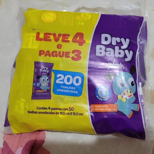 Toalha Umedecida Dry Baby 200 unidades