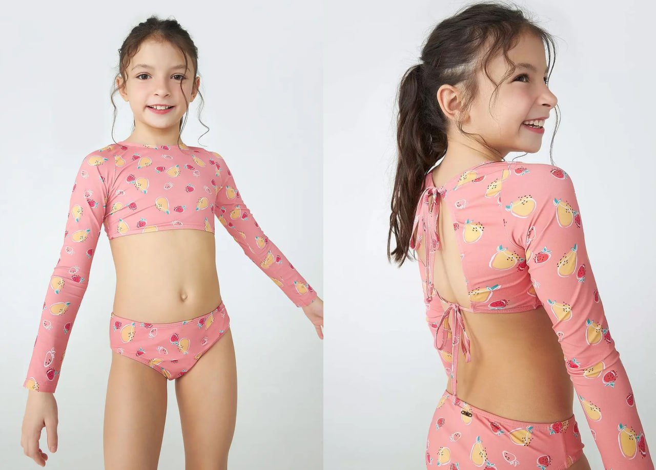 Conjunto Biquíni Manga Longa Estampado Frutas - Hering (04 ao 16)