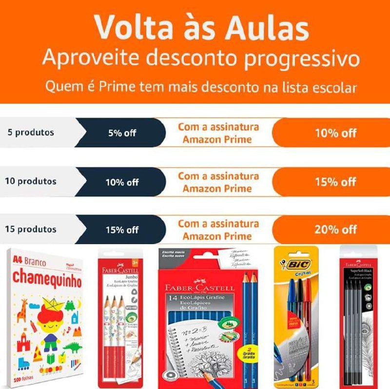 Desconto Progressivo em material escolar 🚨 Desconto aparece na finalização do pedido*