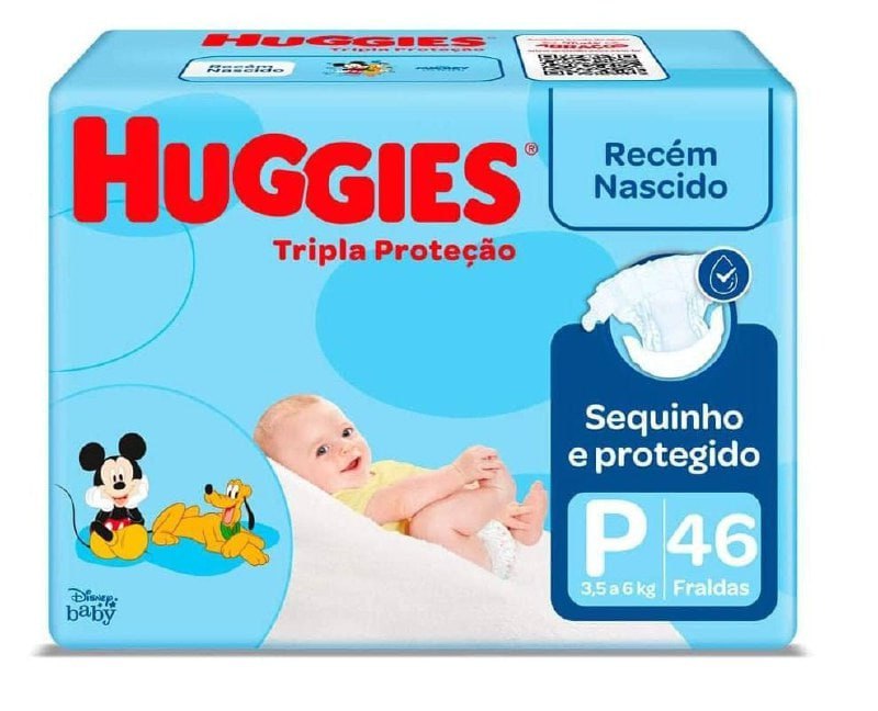 Fralda Huggies Tripla Proteção P 46 unidades