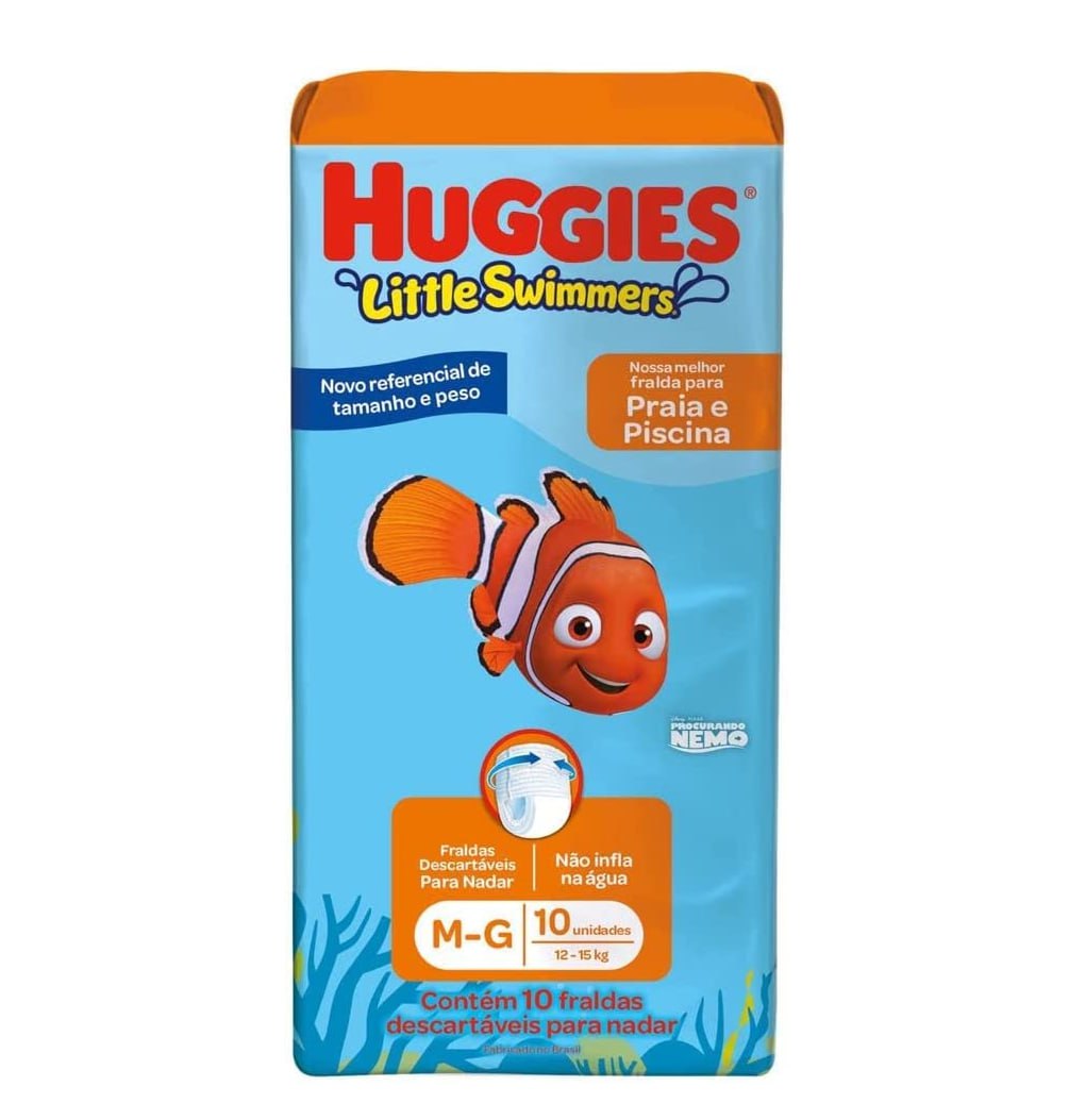 Fralda Little Swimmers Praia e Piscina M/G 10 Unidades