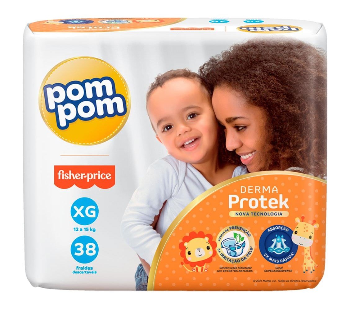 Fralda Pom Pom Derma Protek XG 38 Unidades
