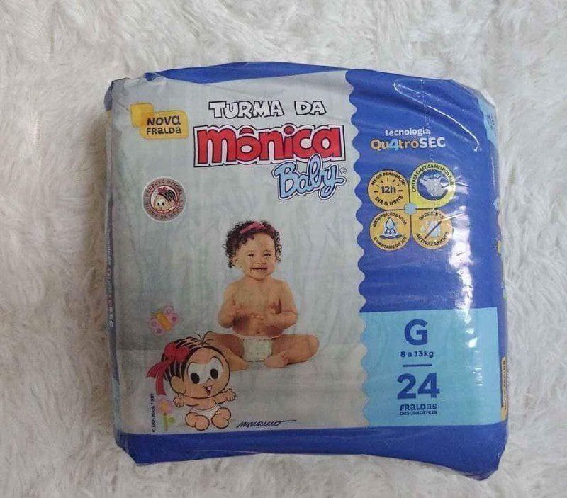 Fralda Turma da Monica Baby Jumbo G 24 Unidades, Turma da Mônica Baby, Azul, G