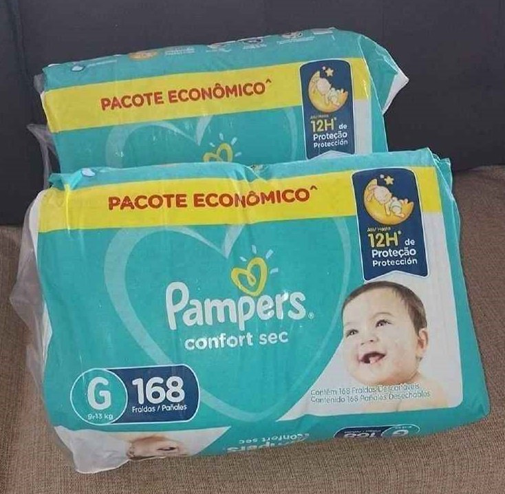 Fraldas Pampers Confort Sec G 168 Unidades