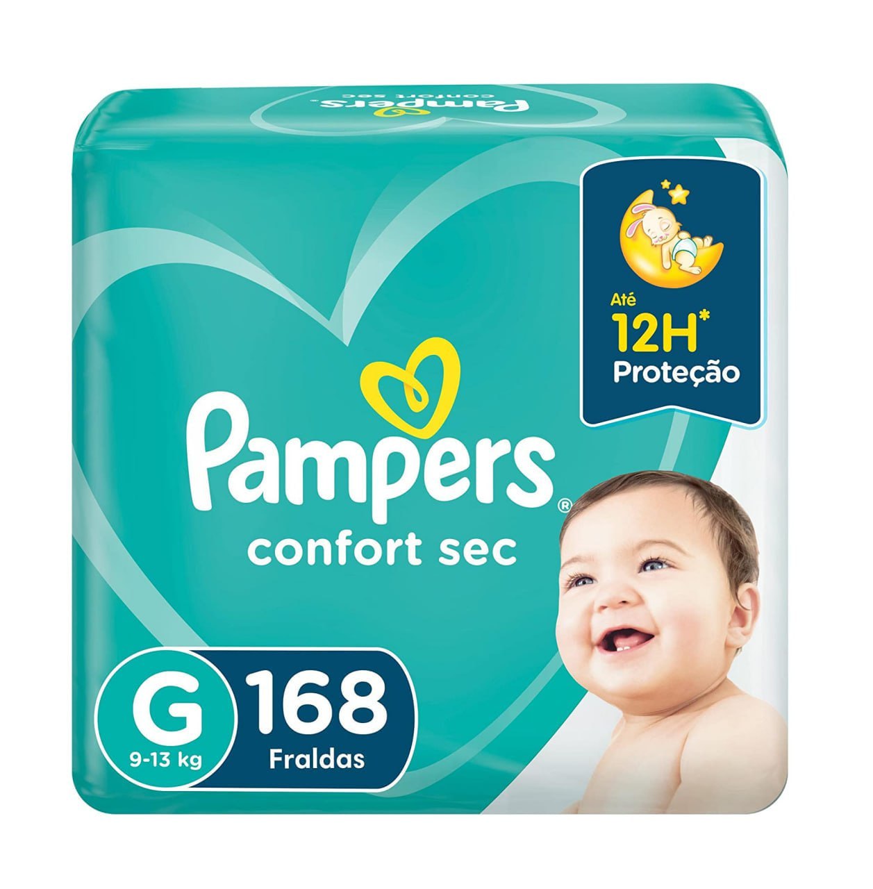Fraldas Pampers Confort Sec G 168 Unidades