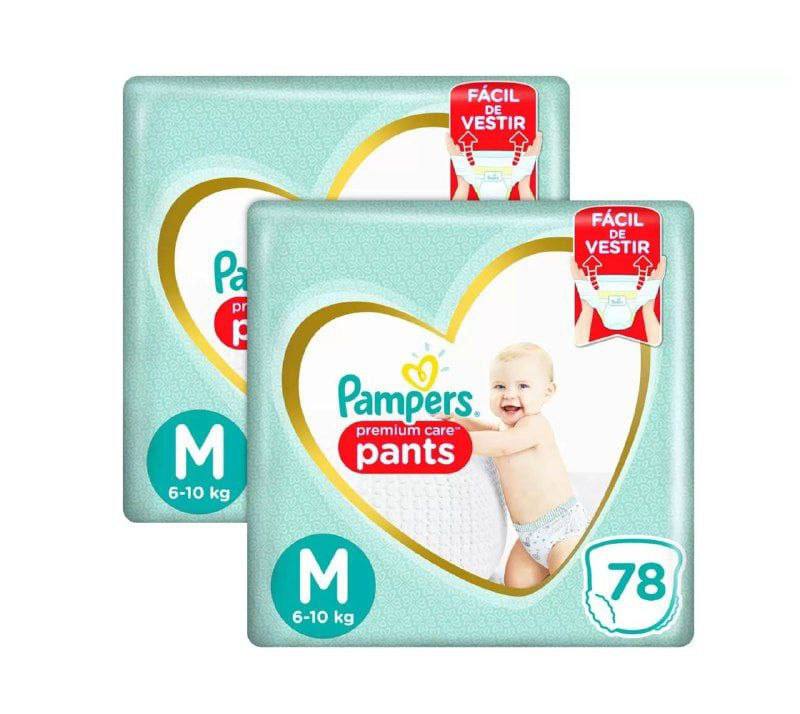 Kit Fraldas Pampers Premium Care Pants M 156 unidades