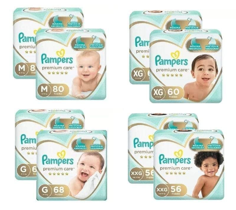 Kit Fraldas Pampers Premium Care