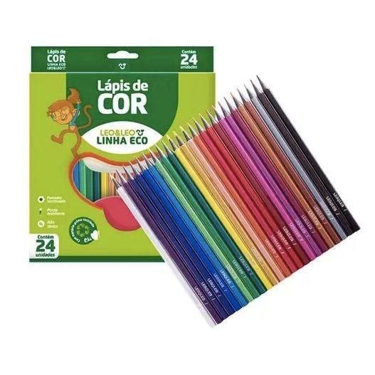 Lápis De Cor, Leo & Leo, Sextavado, Linha Eco, 24 Cores
