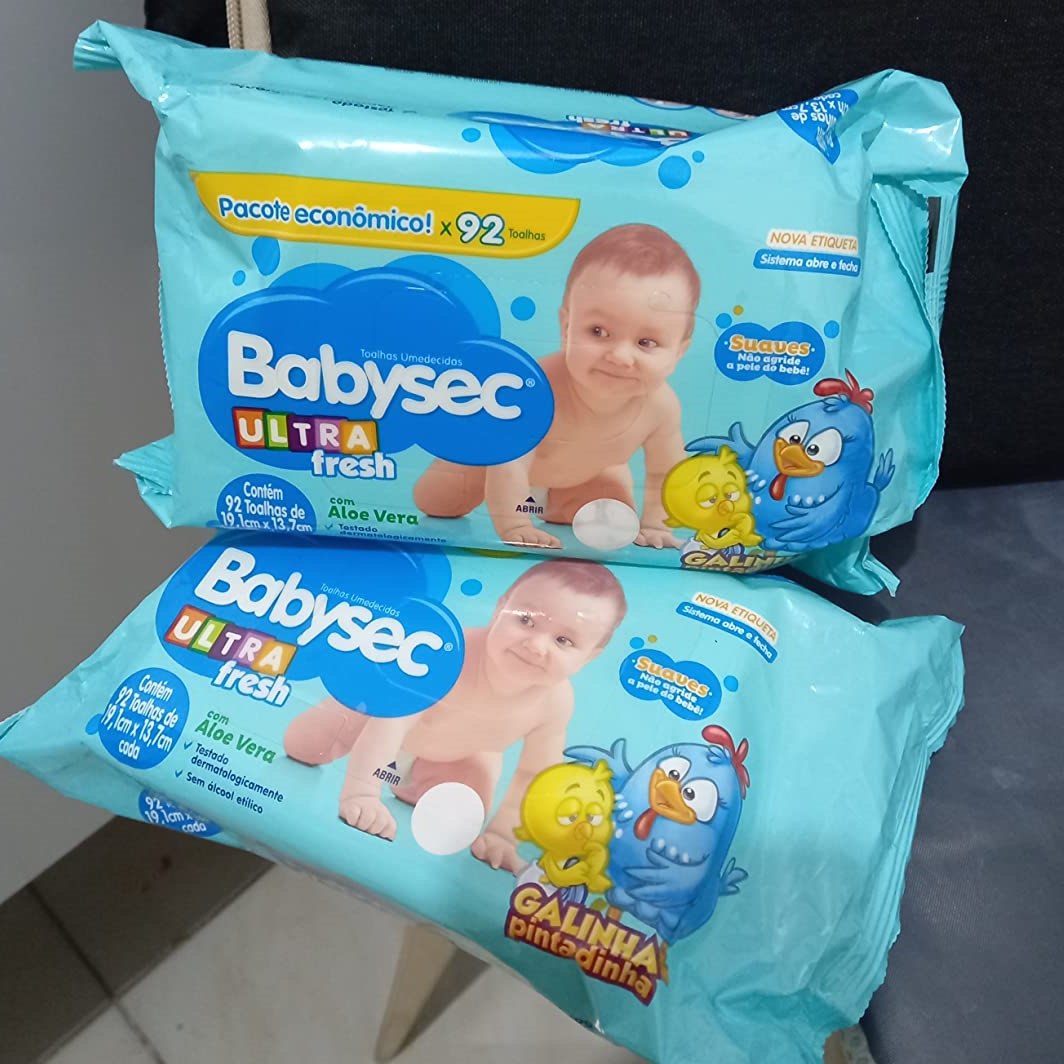 Lenço Umedecido Babysec Galinha Pintadinha 92 unidades