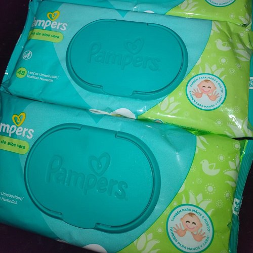 😍 Lenços Umedecidos Pampers Aloe Vera, 48 Unidades