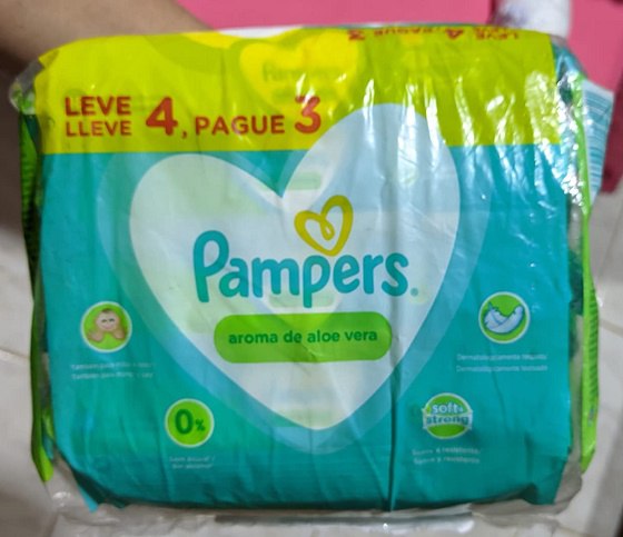 Lenços Umedecidos Pampers Aroma de Aloe Vera 192 Unidades, Pampers
