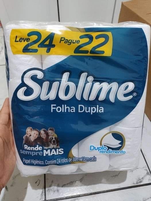 Papel Higiênico Sublime Folha Dupla, 24 rolos