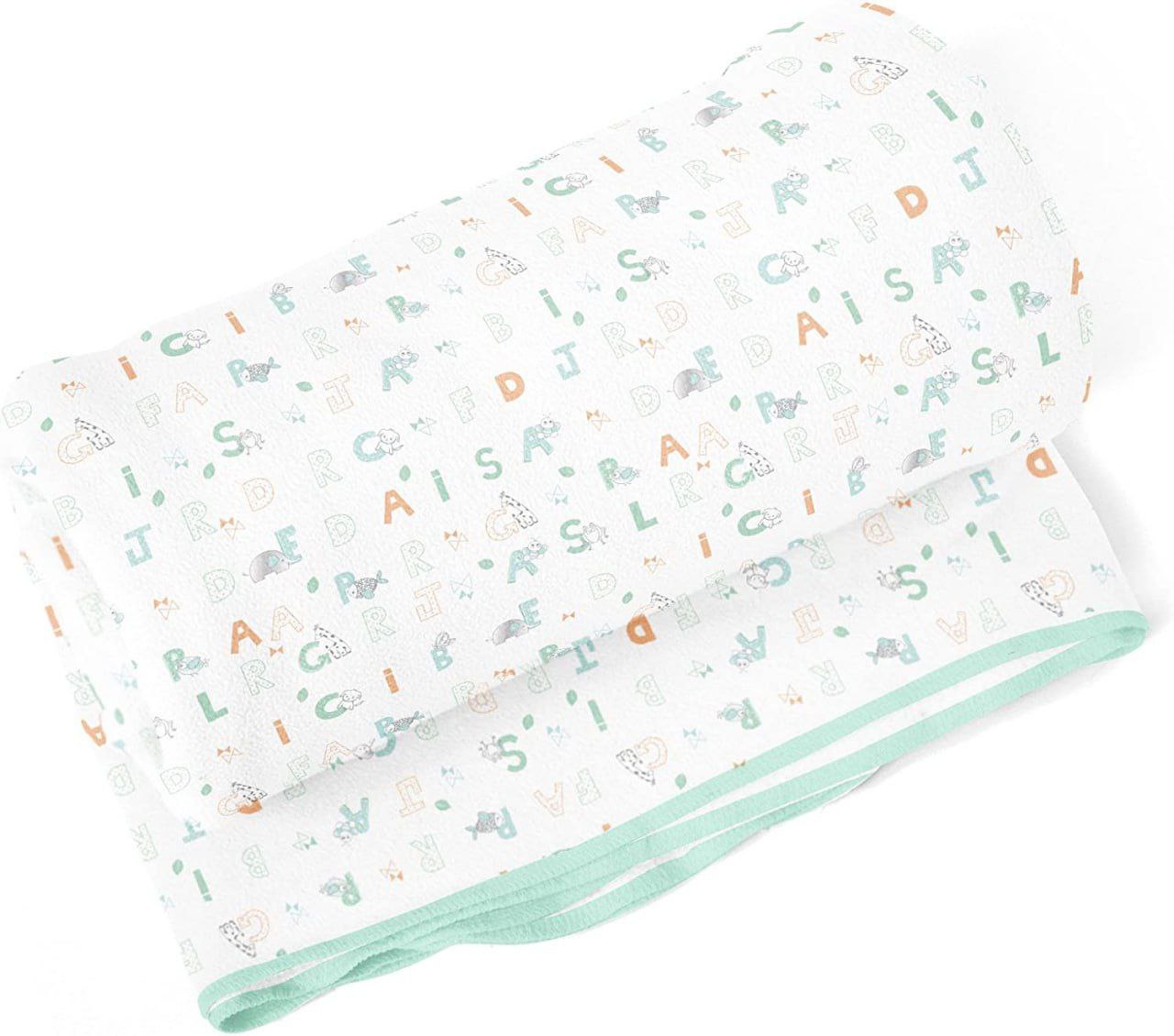 Papi Textil Letrinhas Cobertor Estampado, Verde, 90 x 70 cm