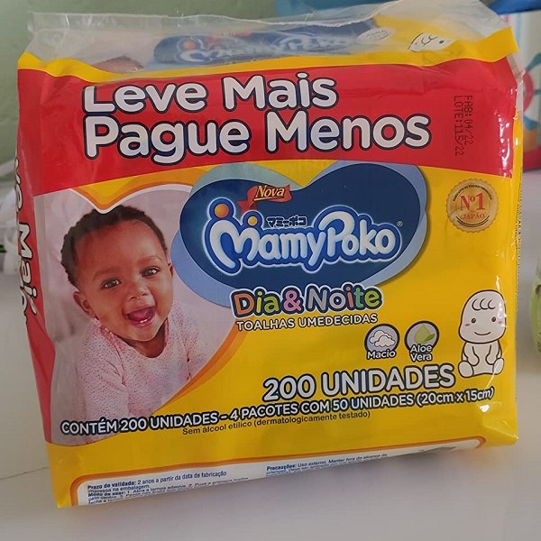 Toalha Umedecida MamyPoko Dia e Noite