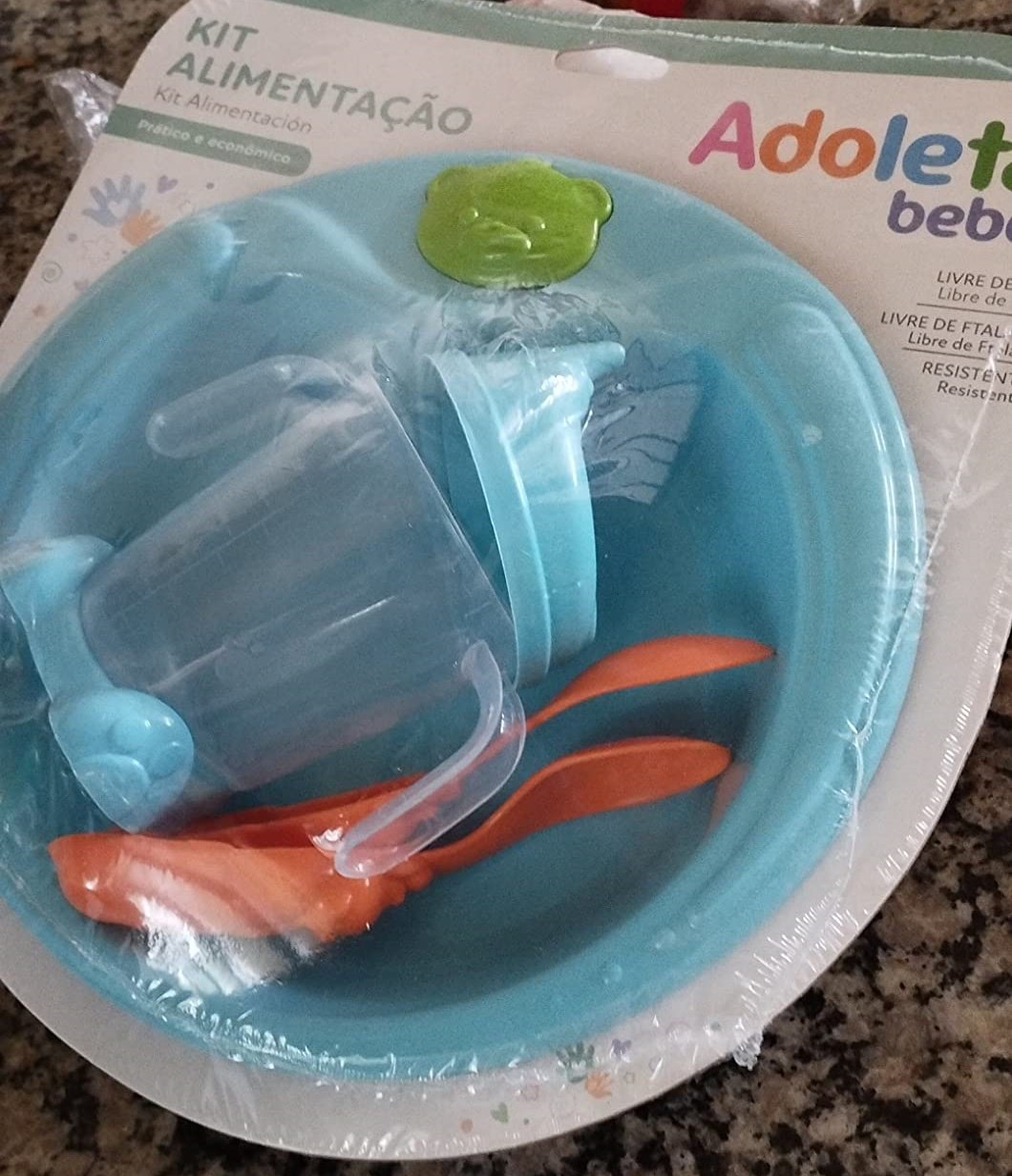 Adoleta Bebê Kit Alimentacao Colore, Azul Turquesa*