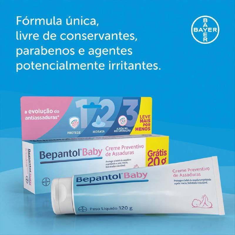 Bepantol Baby Creme Preventivo de Assaduras Para Bebês, 120G
