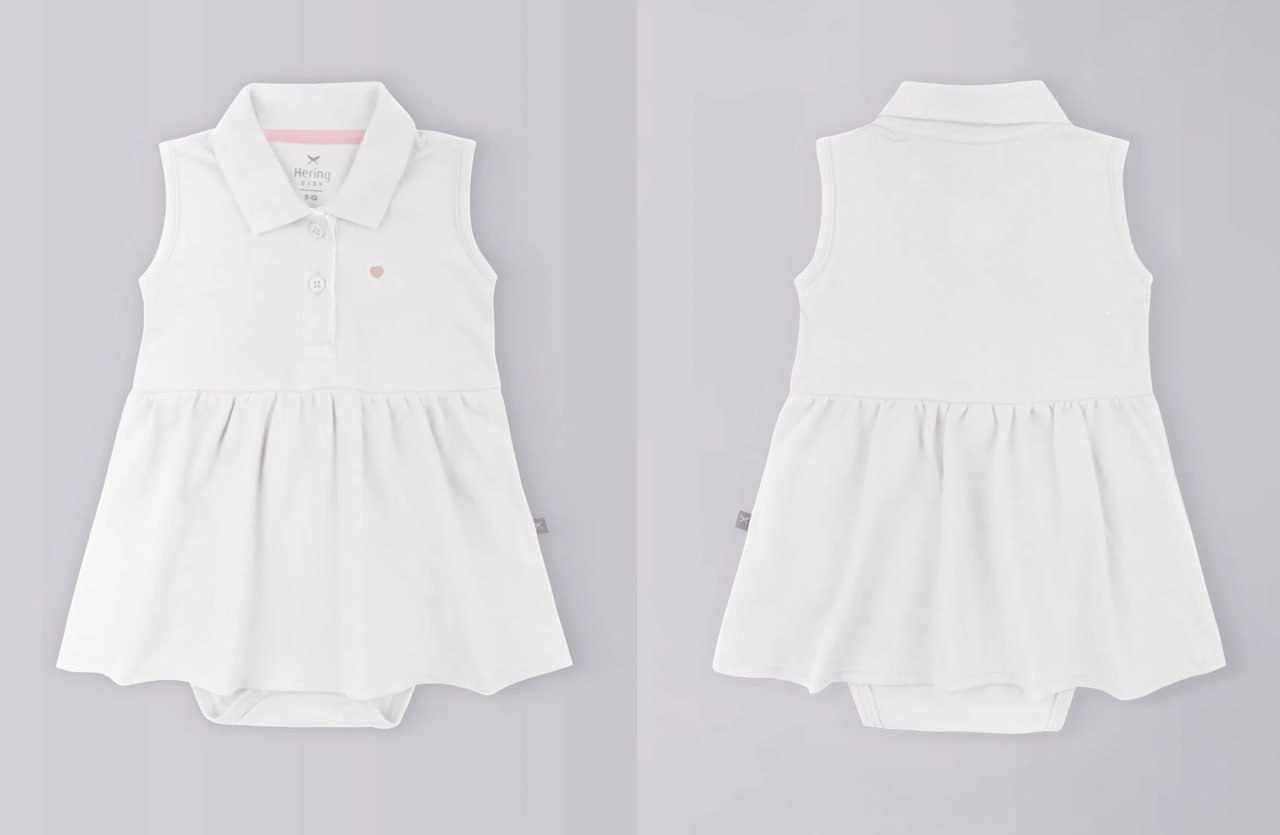 Body Vestido Gola Polo Hering Kids (01 a 24 meses)