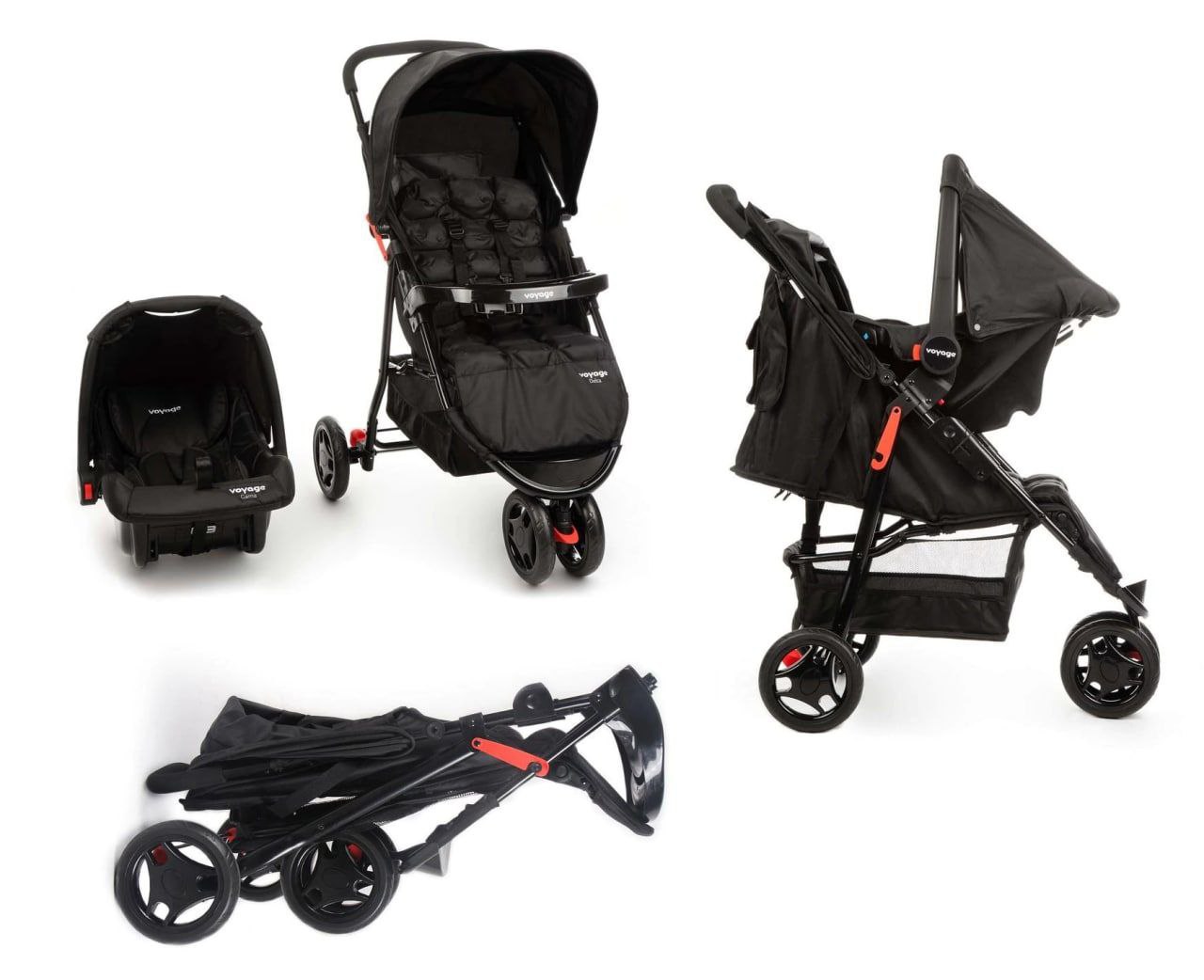 Carrinho Travel System + Bebê Conforto Delta Voyage 0 a 15kg