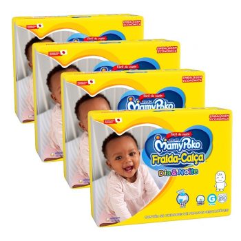 Kit com 4 pacotes – Fralda-Calça MamyPoko Dia & Noite M G XG e XXG