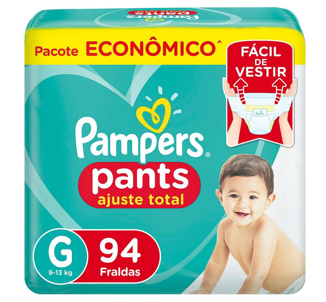 Fralda Calça Pampers Pants G - 94 Unidades