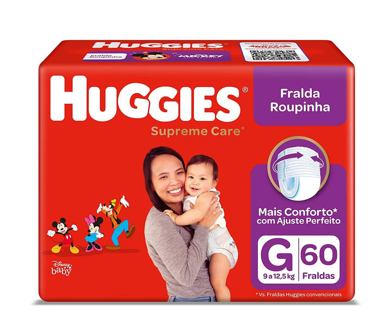 Fralda Huggies Supreme Care Roupinha G 60 unidades